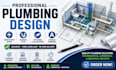 create professional plumbing design water supply   layout pipe sizing autocad