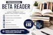 beta read your fantasy novel with detailed critique