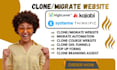 clone migrate gohighlevel thinkific kajabi website funnels gohighlevel saas