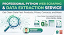 do python web scraping, data extraction and web scraper script