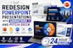 redesign powerpoint presentations with animations and pitch deck