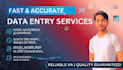 do fast data entry, web scraping, excel and google sheets