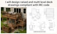 design raised and multi level deck drawings compliant with irc code