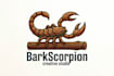 design cool, creative bark scorpion mascot logo with original concept