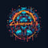 create an impressive futuristic cyberpunk logo