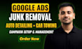 setup google ads PPC for junk removal, towing, auto detailing, lawncare service