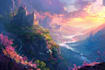 draw fantasy landscape or enviroment art