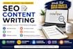 write SEO optimized blog posts and articles