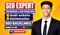 do on page,technical SEO,backlinks website audit google search console indexing