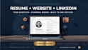 produce a tailored ats resume, CV, build portfolio website and optimize linkedin