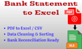 convert bank statements to excel or csv