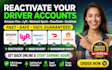 reactivate your amazon flex, lyft, spark, doordash, and grubhub driver accounts