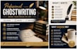 ghostwrite a professional book, ebook, content, articles
