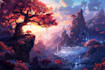 draw a natural landscape and background illustration