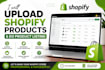 do shopify product listing, upload products