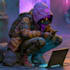 cyberpunk hacker character art
