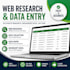 web research, data collection and data entry