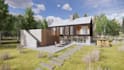 design 3d tiny house, cabin interior, exterior and realistic rendering