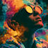 create psychedelic and trippy style album cover