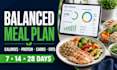 create a balanced menu with calorie and macro analysis