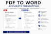 converting PDF to word with accurate formatting
