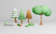 create 3d low poly game ready nature assets