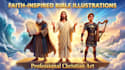 create professional bible themed, children story book illustration for your kids