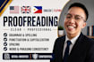 proofread english and tagalog documents or other content