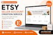 create and set up a professional etsy seller account