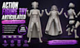 create action figure design, 3d action figure statue articulated model