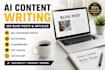 write SEO blog posts, articles, and ai content