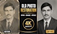 restore old photos, remove damage, and upscale to 4k