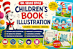 design dr seuss style children book illustration and workbook
