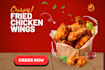 fry delicious chicken and meat