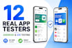 do closed testing using 12 tester or 20 testers for android and ios usability