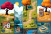 design 2d game art map, environment, tileset, and background
