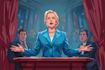create satirical political cartoon illustrations