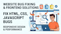 fix HTML CSS javascript bugs and responsive issues