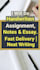 handwritten assignments, essays and notes writing