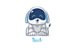 design cute robot dog mascot logo