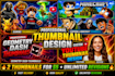 design epic gaming and cartoon roblox youtube thumbnails that get clicks