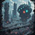 design a futuristic cyberpunk city or environment