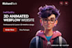 build interactive 3d animated website webflow, threejs, react