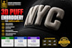 digitize 3d puff embroidery for caps and hats
