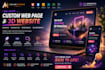 create a custom web page and 3d website