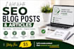 write SEO blog posts, articles, and website content