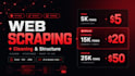 do web scraping, python data mining and clean data extraction