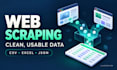 extract and clean website data for excel or CSV