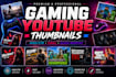 create click worthy gaming youtube thumbnails