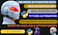 do custom browser automation, python automation and web automation bot, ai bot